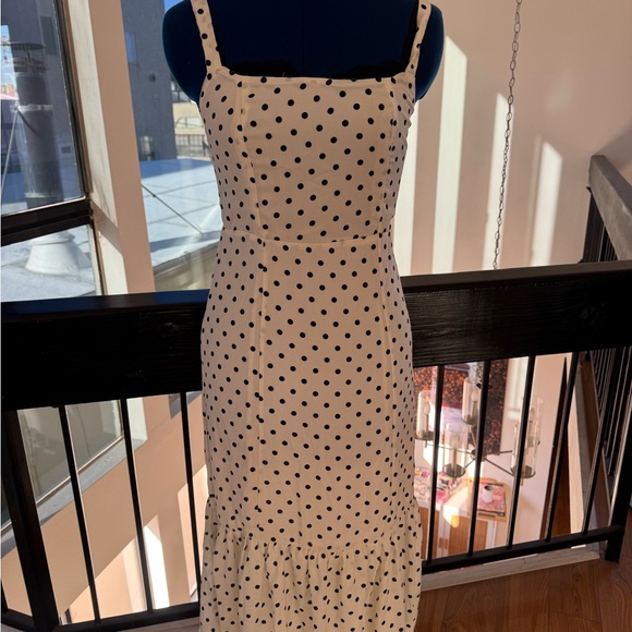 Commense Black and White Polka Dot Midi Dress - Picture 2 of 4